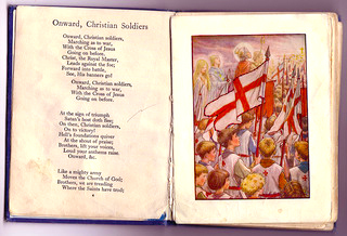 Hymn book displaying hymn Onward Christian soldeirs